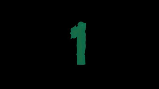 Green number animation displays a textured digital three digit. Bright green number animation glows on empty black backdrops. Creative green number animation operates as a high-tech counter asset.