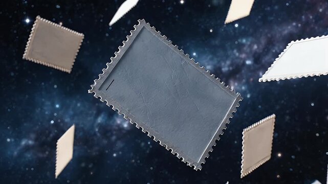 Gray puzzle pieces in space.