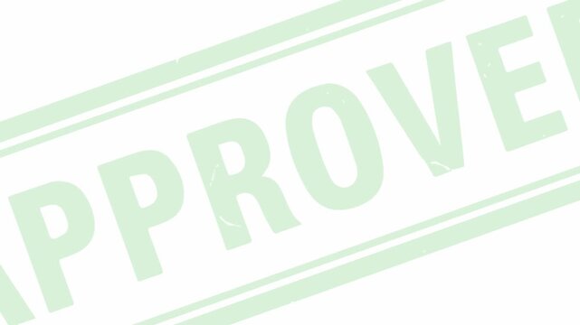 A light green approved stamp mark confirming success and positive results on a white background in bright studio light.