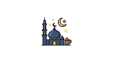 Obraz premium Islamic Mosque Architecture Symbol Illustration.