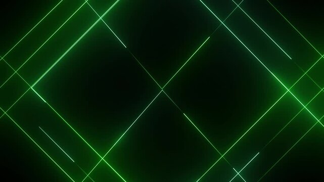 Neon grid animation intersects bright green geometric lines. abstract neon grid animation forms advanced cyber network layouts. Futuristic neon grid animation builds loopable gaming graphics.