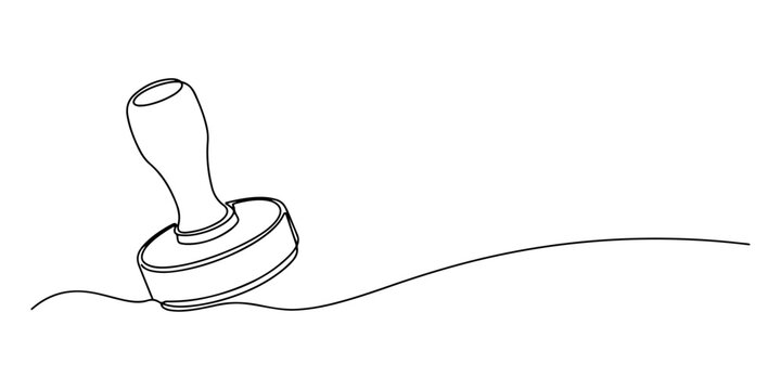 Illustration of official ink stamp a verified text line path, legal compliance, hand drawn outline vector illustration.