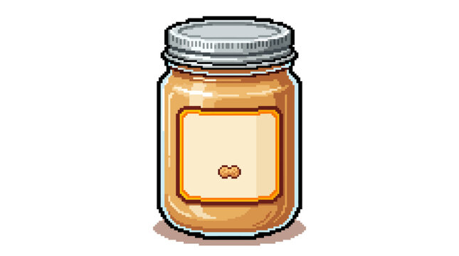 Mason Jar with Honey Inside.