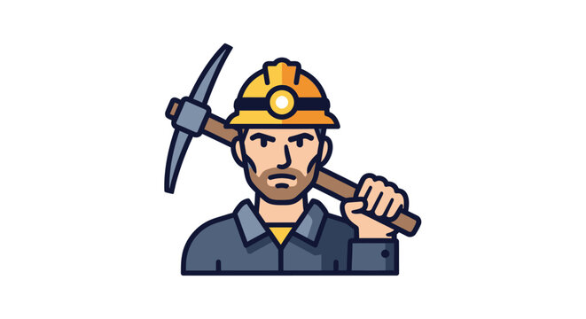 Man wearing mining hard hat.