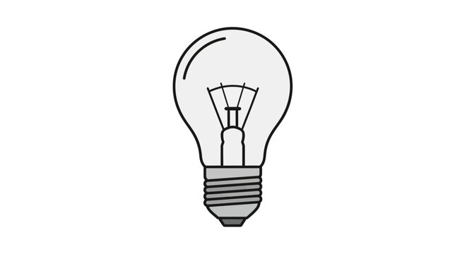 Light Bulb Illustration with Filament.