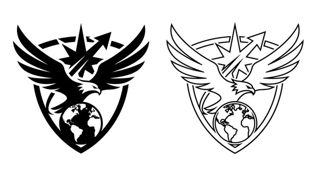 heraldic shield with wings