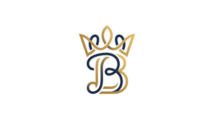 Elegant Monogram B Crown Logo Design. © Anang