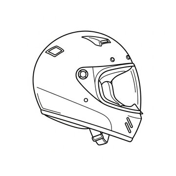 A detailed illustration of a motorcycle helmet with visor and vents