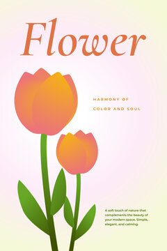 Beautiful Flower Poster With Harmony Of Color And Soul