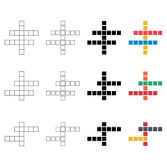 Obraz premium Set of Crossword concept icon, cross word graphic, web flat vector illustration .