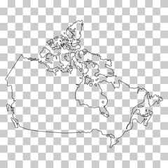 Naklejka premium Canada map symbol shape, travel web flat concept icon vector illustration .