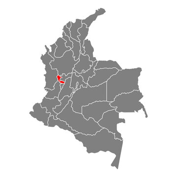 Risaralda of Colombia map shape, travel web flat concept icon vector illustration .