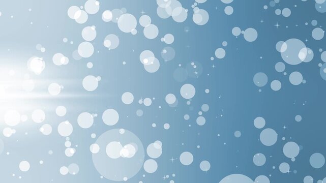 Abstract bokeh background with light flares and scattered circular light spots animation, soft gradient from left light to deeper right small sparkles
