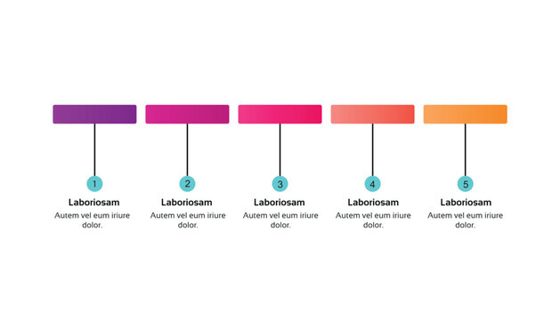  5 Steps Process Timeline Business Infographic
