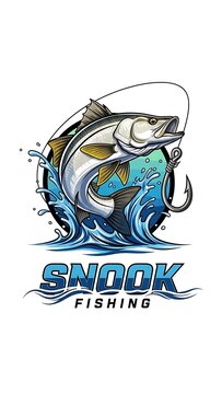 Vintage illustration of a snook fish angler.