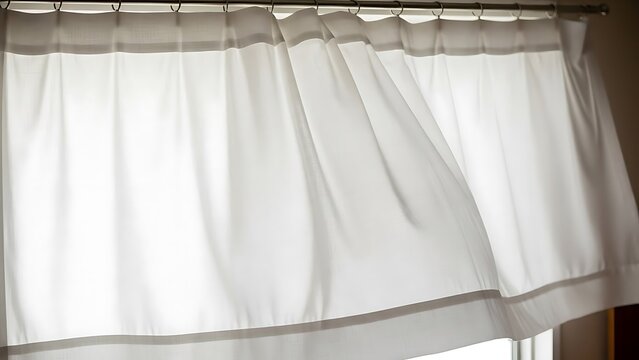 White pleated fabric draped over wooden surface.