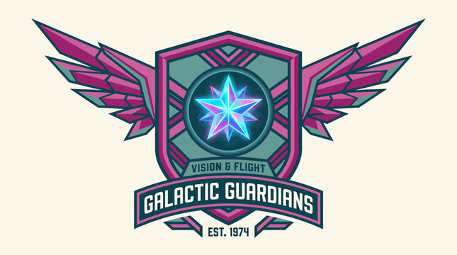 Galactic Guardians Emblem Logo Design.