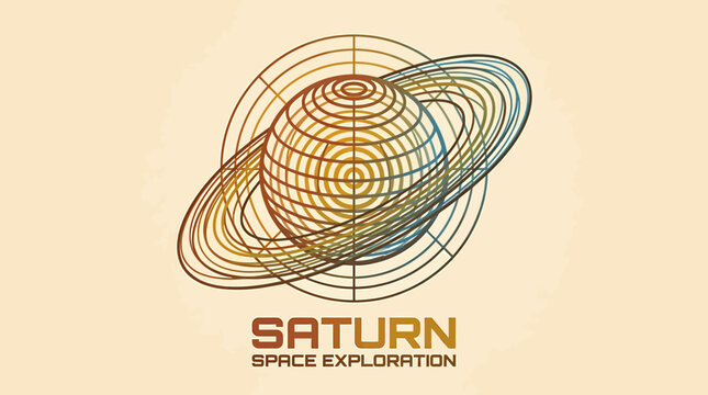 Saturn Planet Space Exploration Illustration.