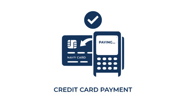 Payment transaction occurs with credit card and terminal indoors securely