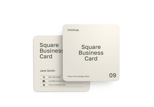 Modern Square Business Card Mockup
