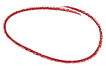 Fototapeta premium Red hand drawn circle sketch frame isolated on white background for design element highlight sign