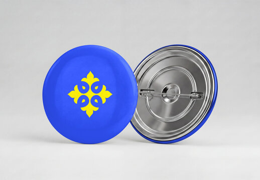 Realistic Round Badge Mockup