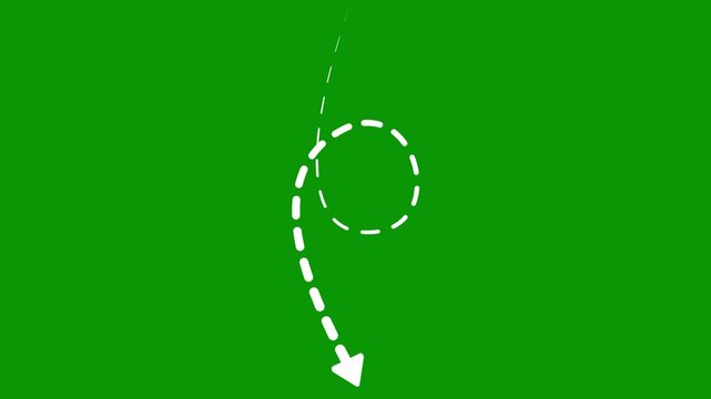 Curved hand-drawn vector motion arrow pointer indicator. Beautifully crafted overlay asset e This 2D animated video features a smooth animation on a keyable green screen and chromakey background.
