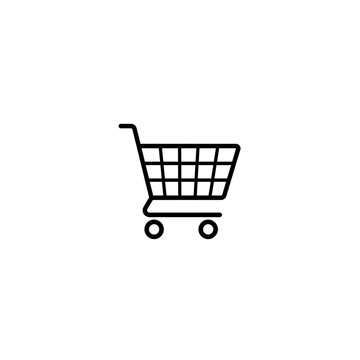 Simple black shopping cart icon