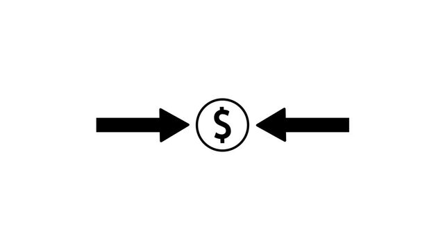 Fast money transfer icon with dollar icon animation . quick transactions, Fastest money pay icons animation.bk Video