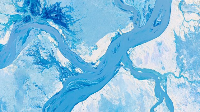 Wide River Delta Aerial Texture