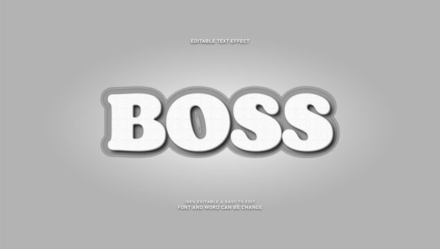 Boss editable text effect with modern concrete textured style
