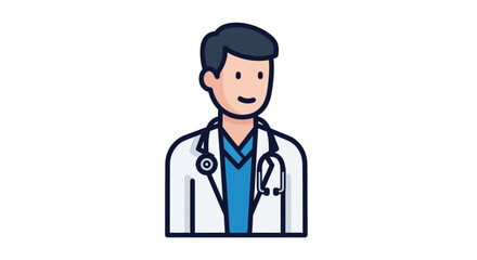 Fototapeta premium Smiling male doctor in white coat.