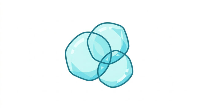 Three overlapping translucent blue circles representing Venn diagram.