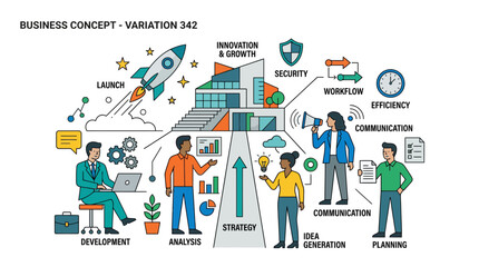 Fototapeta premium Business Concept: Startup Launch, Growth, Innovation, Strategy, Planning