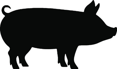 Black silhouette of a dog sitting on hind legs facing left canine © MD MOZAMMEL HAQUE