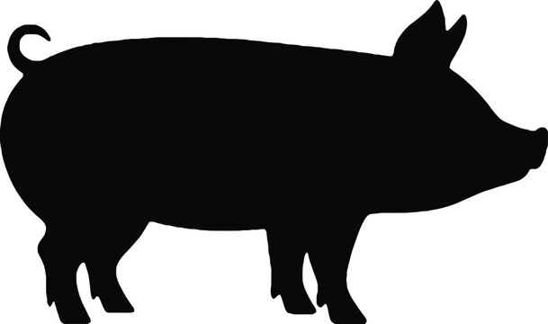 Black silhouette of a dog sitting on hind legs facing left canine