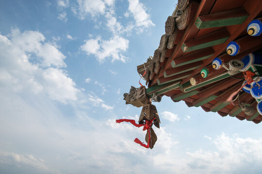 Ancient Chinese Temple Roof Detail, Hebei Province, Nuanquan