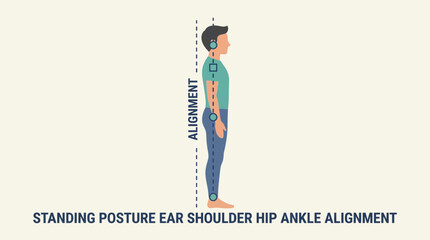 Standing Posture Ear Shoulder Hip Ankle Alignment © Bima
