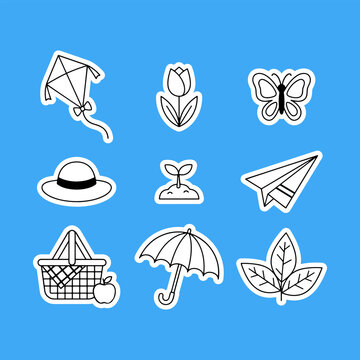 Spring and outdoor activity icons collection