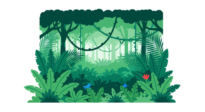 Tropical jungle foliage plants green.