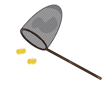 Insect net and two yellow butterflies, summer bug catching flat vector illustration

Description: A simple flat vector illustration of an insect net and two yellow butterflies, evoking summer bug catc