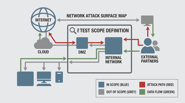 Pen Test Scope Definition Network Attack Surface Map