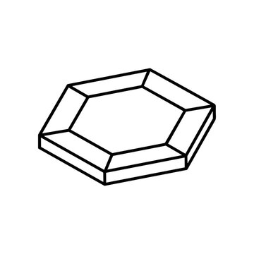 Geometric Shape Hexagon Outline Drawing.