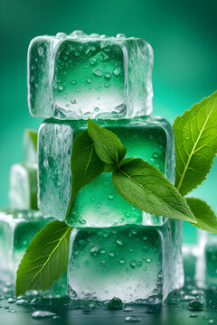 ice cube and mint