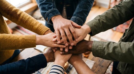 Celebrating international friendship day diverse hands united in a symbol of global connection and support