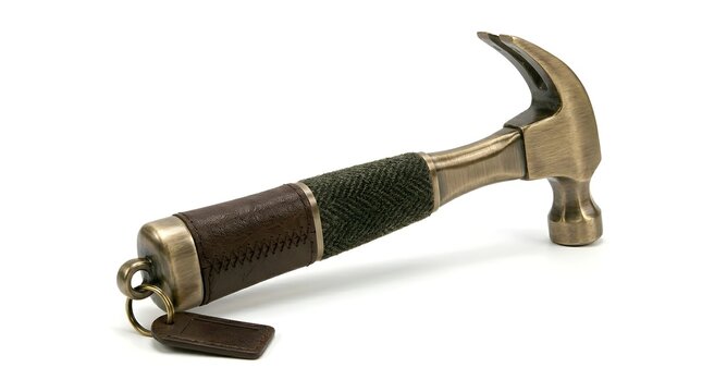 Isolated industrial claw hammer with durable metal head and smooth wooden handle set against a seamless white background for versatile use in construction repair and DIY themes