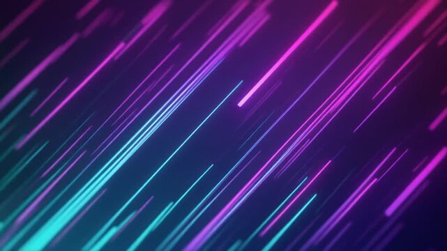 斜めの光の筋と舞い落ちる輝くラインの抽象的なテクノロジー背景