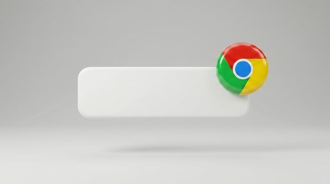 Minimalist 3D Render of Chrome Browser Notification Icon