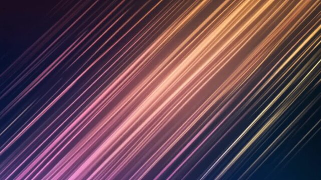 斜めの光の筋と雨のように降る輝くラインの抽象的なテクノロジー背景