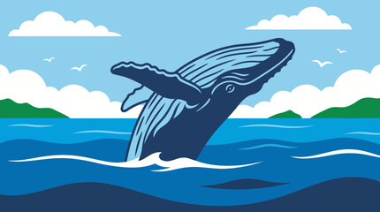 Humpback Whale Breaching Atlantic Ocean Migration © Bima